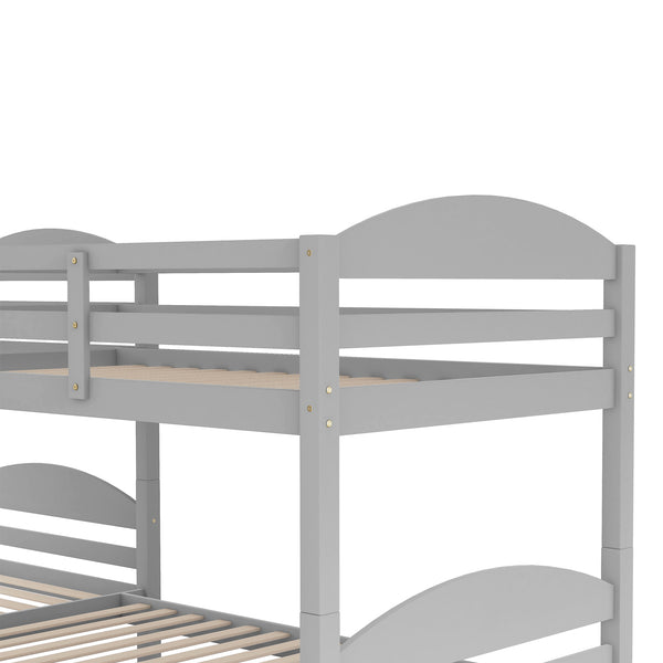 English Elm Twin L-shaped Mission Bunk with Trundle Sleeps Five Solid Pine Kids Room Bed LT000024AAE