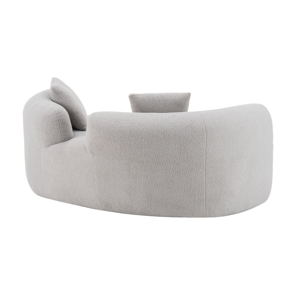 English Elm 66.93 Curved Loveseat 73" Heart-Shaped Teddy Velvet Sofa Full Foam & Spring Support, No-Assembly Cozy Compact Grey W3612P332116