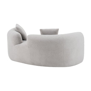 English Elm 66.93 Curved Loveseat 73" Heart-Shaped Teddy Velvet Sofa Full Foam & Spring Support, No-Assembly Cozy Compact Grey W3612P332116