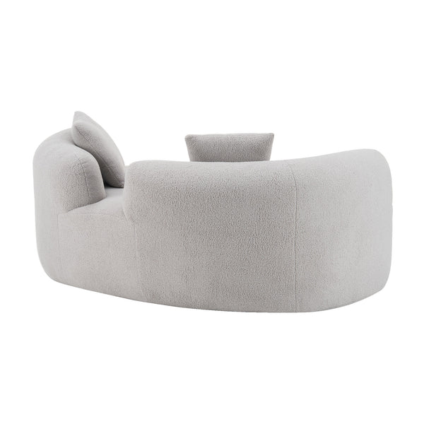 English Elm 66.93 Curved Loveseat 73" Heart-Shaped Teddy Velvet Sofa Full Foam & Spring Support, No-Assembly Cozy Compact Grey W3612P332116
