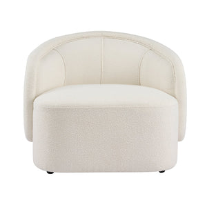 English Elm Amanda Sculptural Boucle Accent Chair Plush Cream Upholstery for Modern Living Spaces N767P381615B