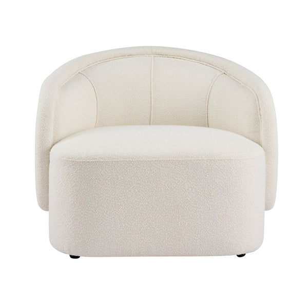 English Elm Amanda Sculptural Boucle Accent Chair Plush Cream Upholstery for Modern Living Spaces N767P381615B