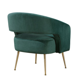 English Elm Modern Velvet Accent Chair Plush Foam Seat Gold Leg Base for Living Room Dark Green B011P458635