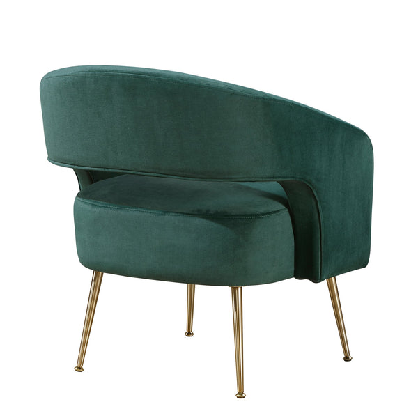 English Elm Modern Velvet Accent Chair Plush Foam Seat Gold Leg Base for Living Room Dark Green B011P458635