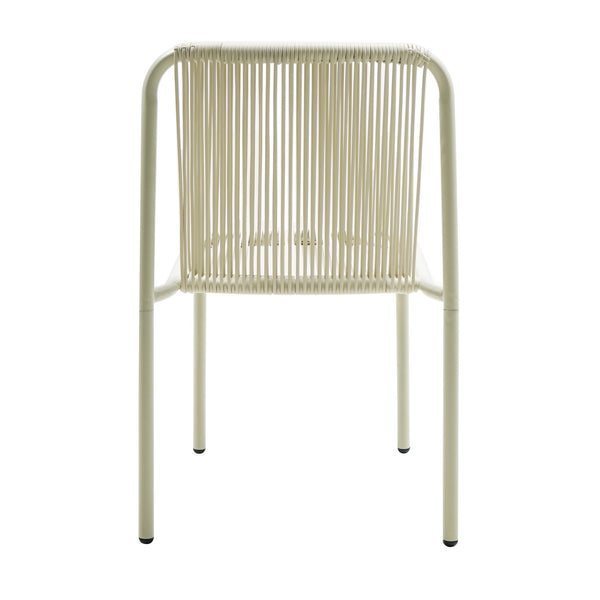 English Elm Christopher Knight Home® - Burgess Outdoor Stacking Dining Chair set of 4 — UV-Resistant PE Rattan with Iron Frame, Weatherproof Elegance White 26.8 L x 22 W x 21.3 H N776P307914W