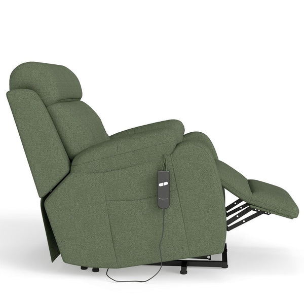English Elm Power Lift Recliner For Seniors - Elegant Electric Chair With Remote Control & Side Pocket, Dark Green Velvet W1028S00056-GIGA