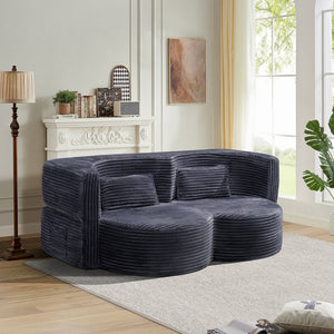 English Elm Folding Floor Futon Sofa Sleeper in Plush Teddy Velvet for Studio or Guest Rooms W3739P368636