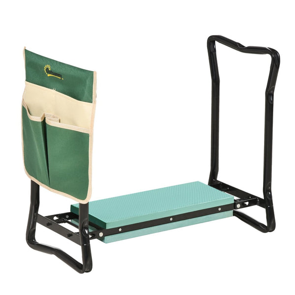 English Elm Outsunny Garden Kneeler And Seat With Cushioned Pad, Tool Pouch, Folding Design For Easy Storage W2225P217242-GIGA