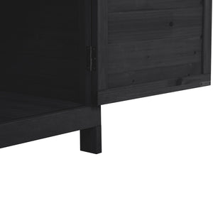 English Elm TOPMAX Rustic Fir Wood Potting Bench 39" with Galvanized Top, 2-Tier Shelves & Side Hooks, Black - Durable Garden Workstation N717P220218B