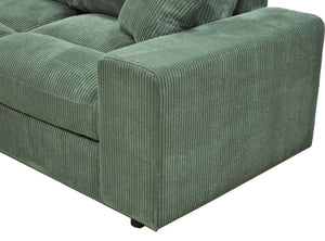 English Elm Sectional with Ottomans Low Profile Modern Minimalist Sofa for Open Living Rooms Dark Green B2748S00092