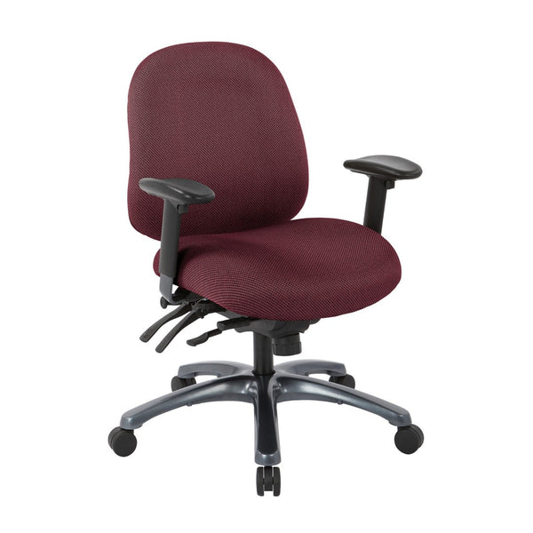 OSP Home Furnishings Multi-function Mid Back Ergonomic Office Chair with Lumbar Support and Titanium Base 8512-298