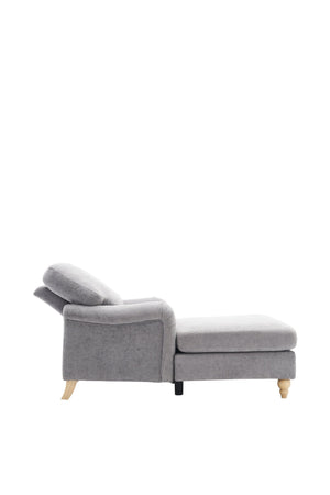 English Elm Modern Mid-Century Oversized Chaise Lounger Sofa Bed with Solid Wood Legs, Deep Seat Comfort Sleeper Grey W2363S00070