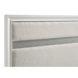 English Elm Annie Glam White Full Storage Bedroom Set with Crystal Pulls and Glitter Accents White B062S01601