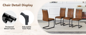 English Elm Table and Chair Set 71 Inch Walnut Grain Dining with 8 Tech Fabric Seats W1151S04283
