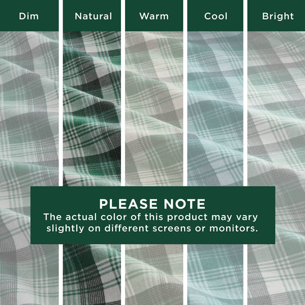 English Elm 4 Pcs Cozy Green Plaid Full Sheet Set – Soft 100% Cotton Flannel For Warmth & Everyday Comfort B035P319784