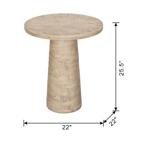 English Elm 22x22x25.5" Cream Solid Magnesium Pedestal Side Table Sculptural Modern Accent W2078P170346