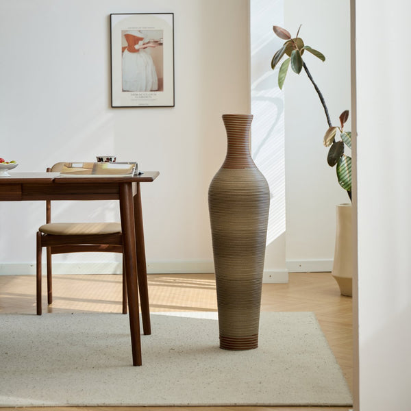 English Elm 39-Inch-Tall PVC Floor Vase Grey – 41" Elegant Modern Decorative Tall Freestanding Accent for Home W2796P193945