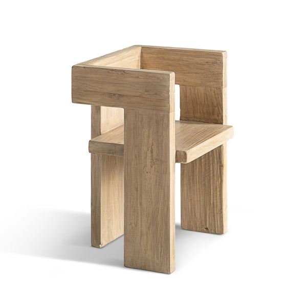 English Elm Avenel Reclaimed Elm Sculptural Accent Chair Wabi-sabi Solid Wood Architectural Statement Natural B2719P474445