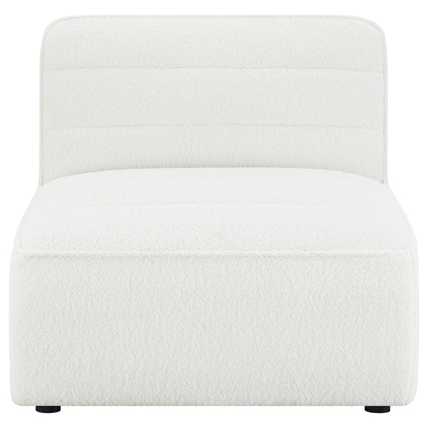 English Elm Bonnie Natural Faux Sheepskin Armless Chair - Modern, Cozy Accent For Stylish Living Spaces & Nooks B062P351440