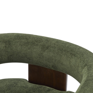 English Elm Christopher Knight Home® - Modern Velvet Upholstered Accent Arm chair with Barrel Back Design, Luxurious Velvet Comfort & Curved Legs Olive Green,Walnut 29.5 L x 25.5 W x 14.5 H N776P205886G