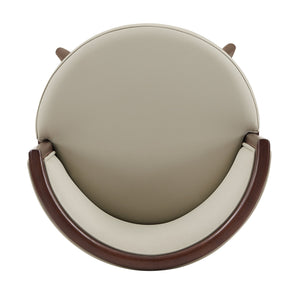 English Elm Evalyn Stone Leatherette Barstool — Stone Gray Upholstered Seat, Beech Wood Legs, Commercial Quality B365P398041