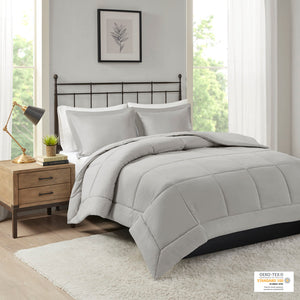 Madison Park Sarasota Casual Microcell Down Alternative Comforter Mini Set MP10-2435 Grey