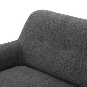 English Elm Love Seat with Button Tufted Back Rolled Arms Tapered Legs Mid-century Modern Style N771P202672D