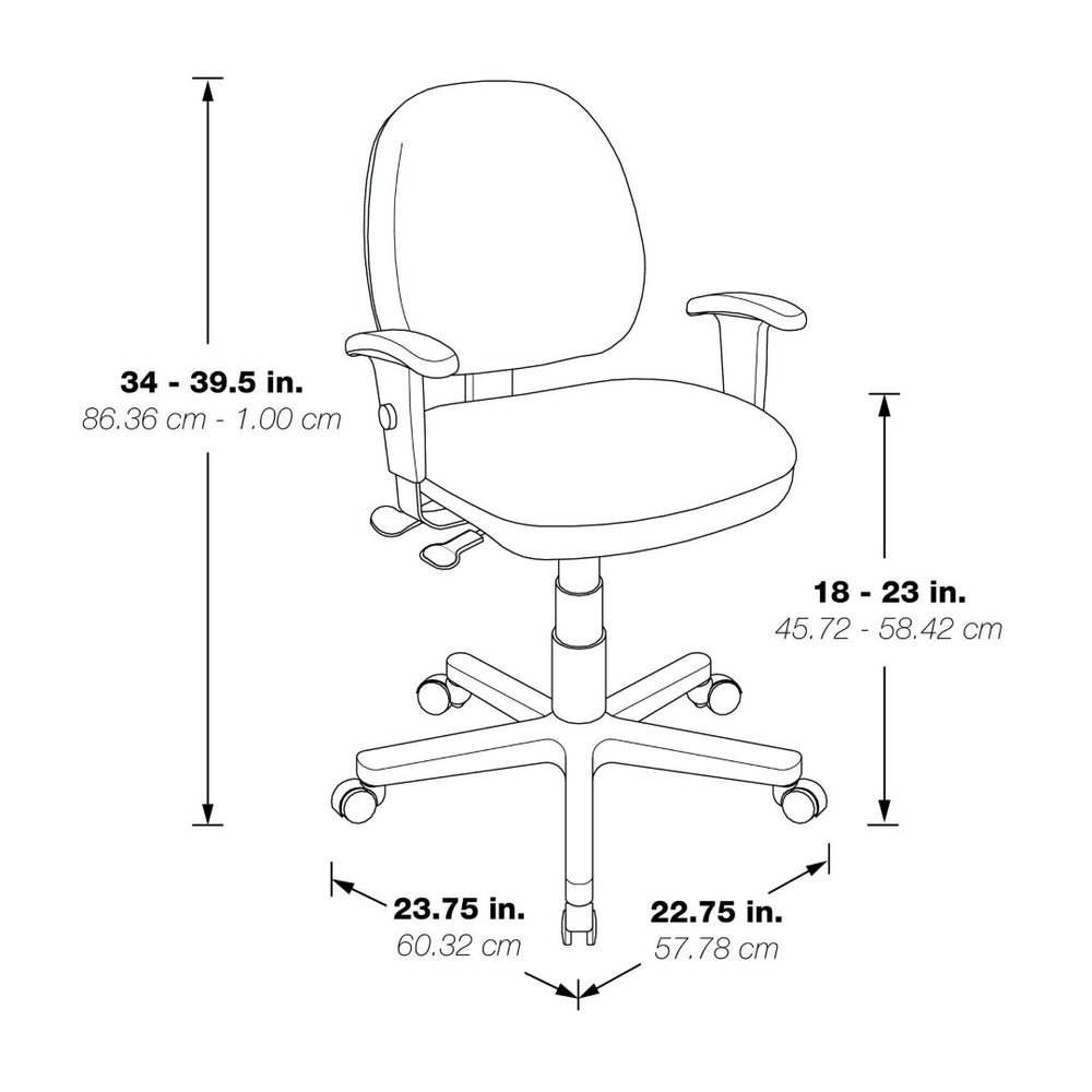 OSP Home Furnishings Sculptured Ergonomic Office Chair with Lumbar Support and Greenguard Certified Foam Padding 8180-A