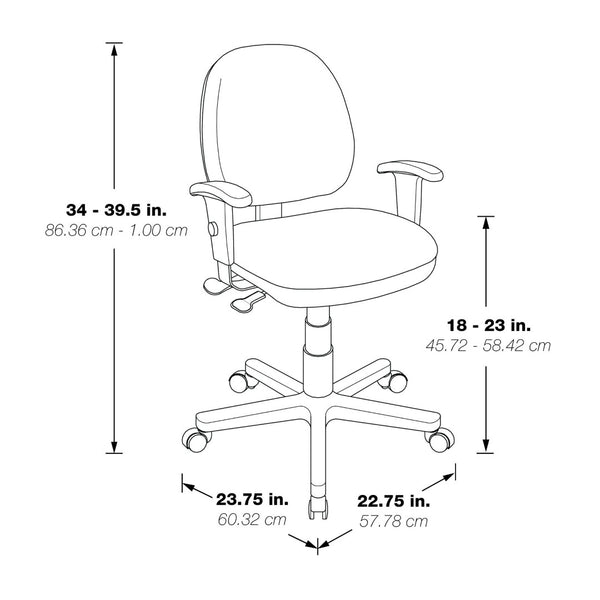 OSP Home Furnishings Sculptured Ergonomic Office Chair with Lumbar Support and Greenguard Certified Foam Padding 8180-R
