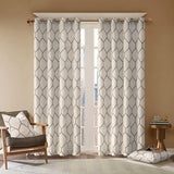 Madison Park Brooklyn Modern/Contemporary Metallic Geo Embroidered Curtain Panel MP40-4361 Grey