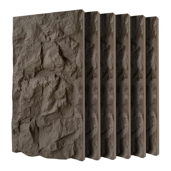 English Elm 3d Faux Stone Pu Wall Panels Set Lightweight Flame Resistant Architectural Accent Carbon Black W347P419801
