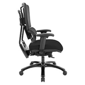 OSP Home Furnishings Vertical Mesh Back Ergonomic Manager Chair with Synchro Tilt and Polished Aluminum Base Black 99663B-3M