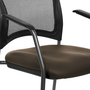 OSP Home Furnishings Progrid Mesh Back Stackable Chair with Titanium Frame for Conference Rooms Java 86710R-R102