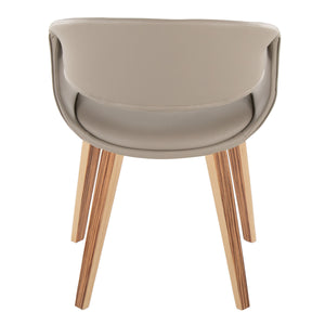 English Elm Upholstered Dining Accent Chair Set of 2 Zebra Wood Legs Faux Leather Modern B202S02094