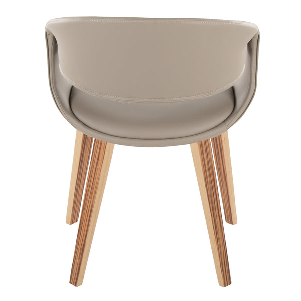 English Elm Upholstered Dining Accent Chair Set of 2 Zebra Wood Legs Faux Leather Modern B202S02094