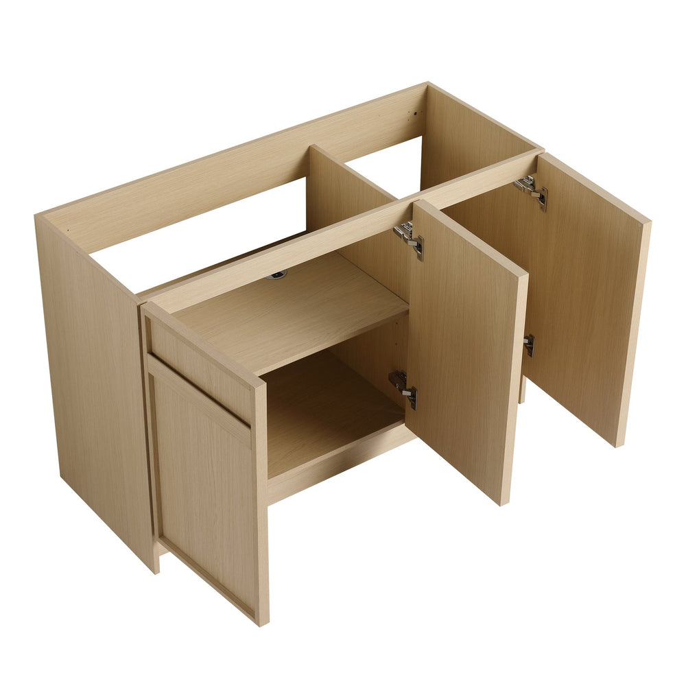 English Elm 48" Freestanding Bathroom Vanity with 3 Soft-Close Doors, Adjustable Shelf, Scratch & Water-Resistant Finish W999P239163