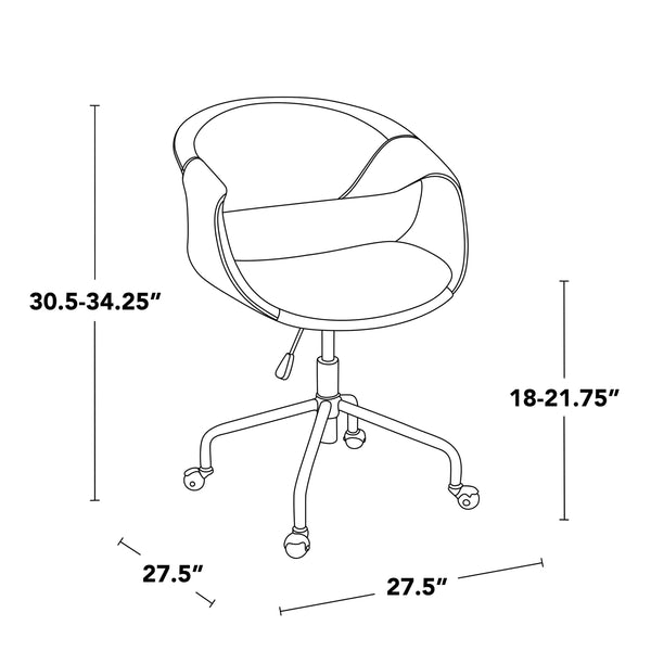 English Elm Task Chair with Chrome Five Star Base Grey Fabric Seat for Modern Home Office Use B202P474179