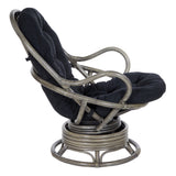 OSP Home Furnishings Tahiti Rattan Swivel Rocker Black