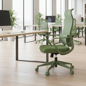 English Elm Ergonomic High Back Mesh Office Chair with Adjustable Lumbar Support and Molded Foam Seat Green W5280P463571