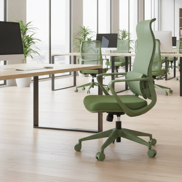 English Elm Ergonomic High Back Mesh Office Chair with Adjustable Lumbar Support and Molded Foam Seat Green W5280P463571