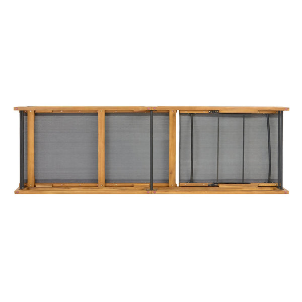 English Elm Mia Outdoor Acacia Wood Chaise Lounge with Breathable Mesh for Pool Deck or Patio N776P301495D