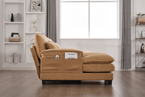 English Elm United U-Shaped Cloud Couch - 110" Chenille Sectional Sofa With Memory Foam & Double Chaise Comfort W1568S00213-GIGA