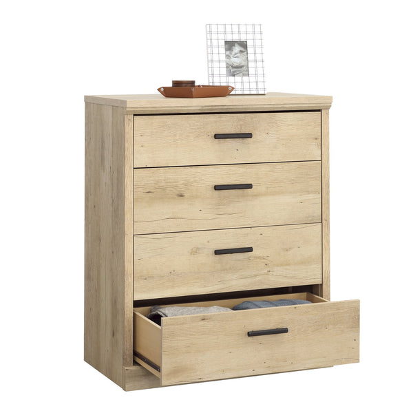 English Elm 4-Drawer Chest - Stylish Brown Finish With Rustic Handles For Effortless Organization & Display Space B356P402618