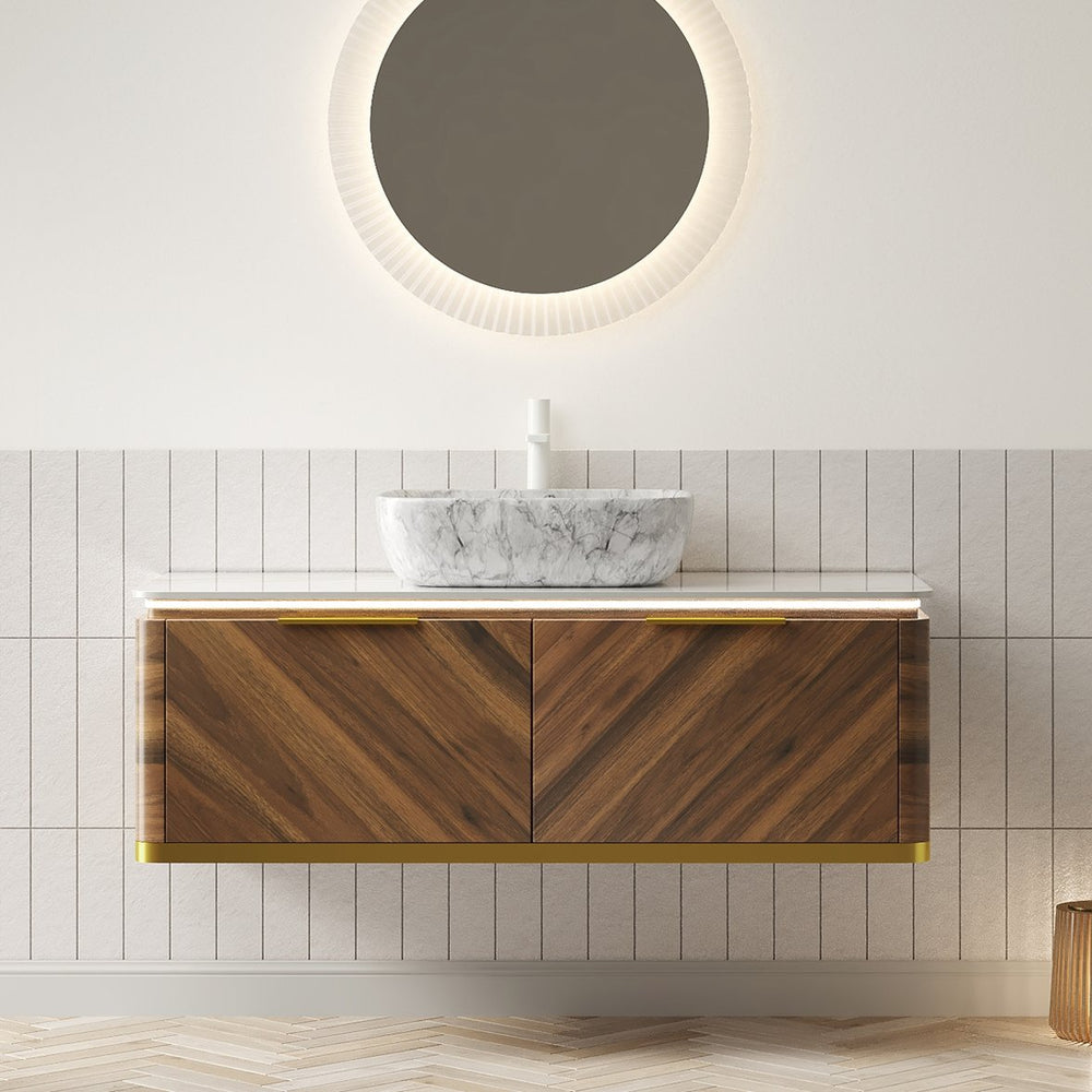 English Elm Dipa 48" Modern Floating Bathroom Vanity With Marble Basin, Sensor Light & Premium Plywood Cabinet W2615S00298