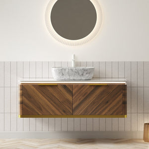 English Elm Dipa 48" Modern Floating Bathroom Vanity With Marble Basin, Sensor Light & Premium Plywood Cabinet W2615S00298