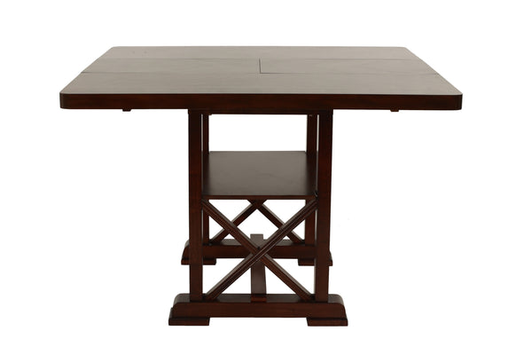 English Elm Classic Contemporary 7pc Dining Set with Extendable Leaf and Upholstered Nailhead Side Chairs, Elegant Finish Cherry 56 L x 56 W x 7 H B011S01793