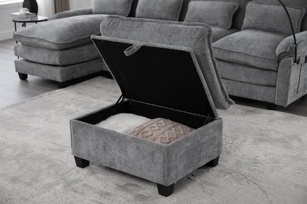 English Elm United U-Shaped Sectional Sofa 106" Cloud Couch - Comfy Chenille, Storage Ottoman, Usb Ports & Pillows W1568S00232-GIGA