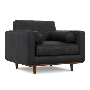 English Elm Morrison 42-Inch Wide Eco-Friendly Mid-Century Modern Arm Chair In Lead Black For Ultimate Comfort B136P364312