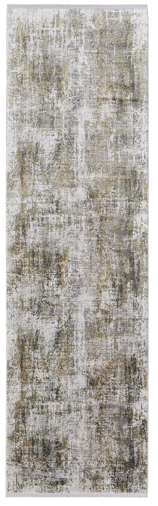 Feizy Rugs Cadiz Abstract Low Pile Rug - Modern Elegance With Distinctive Patterns Inspired By Spanish Architecture Green,Gray,Ivory Viscose,Acrylic 86639fxfggy000i89