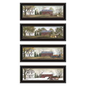 English Elm Trendy Decor 4u Four Seasons Pastoral Wall Art Set Black Framed Farmhouse Prints B067P254118